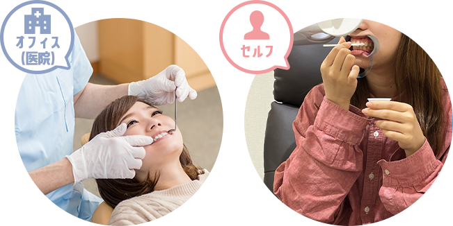 オフィス（医院）とセルフホワイトニング　イメージ